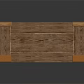 Wooden Sofa Stool with Slatted Top Square Design and Brass Accents