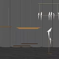 Modern lamp combination chandelier 3d model