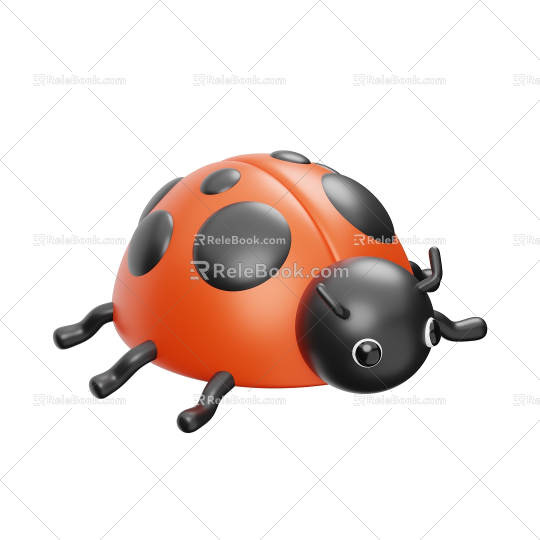 Coccinella septempunctata Cartoon Coccinella septempunctata Cartoon Bugs Anime Bugs 3d model