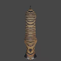 Realistic 3D Model Of A Standing Tiger With Striped Fur And Detailed Features