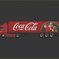 Red Coca-Cola Delivery Truck With Large Brand Logo On Dark Background