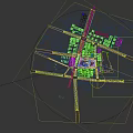 Aerial Planning of Construction Site With Under Construction Building Crane Scaffolding and Green Safety Netting