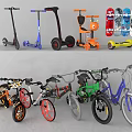 Colorful Modern Bicycles With Various Frames Different Wheel Colors And Stylish Designs
