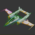 Futuristic Space Shuttle Design With White Blue Yellow Wings And Thrusters In Space