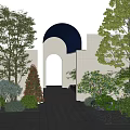 Courtyard landscape 3d model