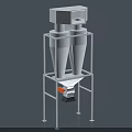 Industrial Cyclone Separator With Dual Cone Metal Frame Square Top Inlet And Bottom Outlet