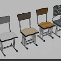 Various Design Office Chairs With Wooden White Gray Seats And Wheels