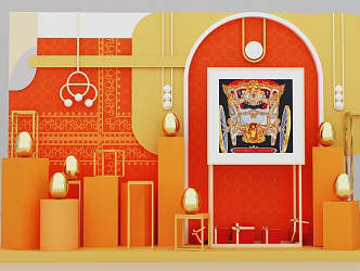 Modern Real Estate Golden Egg Platform Shows Meichen 3d model