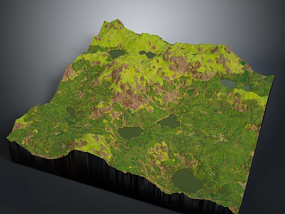 Breathtaking Scenic Mountainous Landscape With Lush Green Vegetation Serene Lakes And Rolling Terrain 3d model