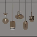 Modern Minimalist Pendant Lights With Golden Metal And Transparent Glass Design
