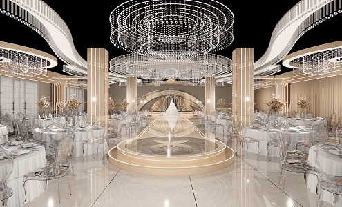 Champagne Crystal Ballroom 3d model