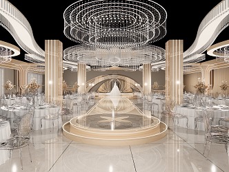 Champagne Crystal Ballroom 3d model