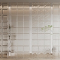 Modern glass brick partition 3d model