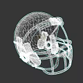 Red Football Helmet With Blue Facemask And White Logo For Sports Equipment