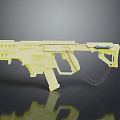 Yellow Plastic Toy Gun Model With Chain And Detailed Structure Design