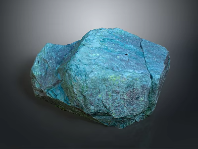 Blue Natural Stone With Textured Surface And Cracks In Natural Shape Design 3d model