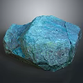 Blue Natural Stone With Textured Surface And Cracks In Natural Shape Design 3d model