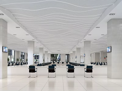 Modern Hall Talent Market Office Hall 3d model