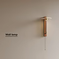 Modern Wooden Wall Lamp With White Shade On Light Colored Wall