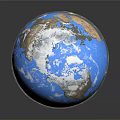 Blue Globe With White Clouds And Land Areas On Gray Background With Reflection 3d model