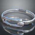 Fashionable Silver Bracelet With Twisted Wire Clasp And Unique Shape Design
