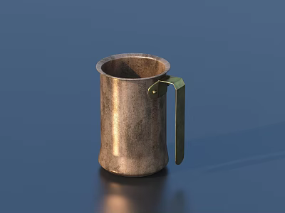 Rustic Metal Mug With Ergonomic Handle Perfect For Daily Household Use 3d model