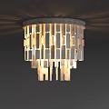 Decorative Flush Mount Ceiling Light With Layered Strip Design And Soft Warm Light 3d model