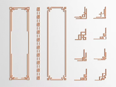New Chinese-style lines carved 3d model