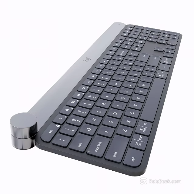 Wireless Computer Keyboard With USB Receiver Slim Modern Design Full Size Numeric Keypad 3d model 