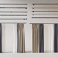 Modern Curtain Accessories With Various Metal Curtain Rods And Matching Curtain Panels