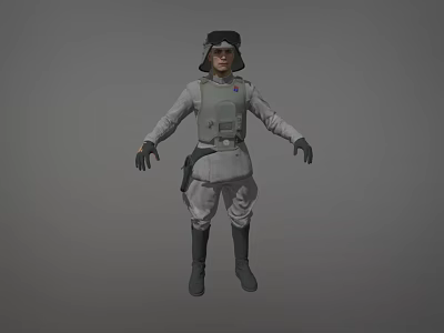 Game And Movie Character Wearing Light Gray Military Tactical Uniform With Helmet Armor And Boots 3d model