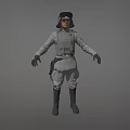 Game And Movie Character Wearing Light Gray Military Tactical Uniform With Helmet Armor And Boots