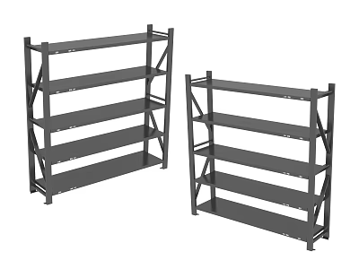 Pair of Heavy Duty Metal Shelves For Hardware Storage Multi Tier Units Organizer 3d model