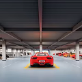 Modern Car Showroom Interior With Striped Ceiling Sleek Floor Lines And Luxury Vehicle