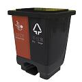 Public Facility Sorted Trash Bin With Foot Pedal For Wet And Dry Waste