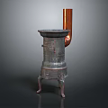 Ancient Bronze Vessel With Three Legs Ornate Carvings And Copper Pipe