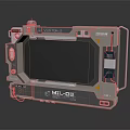 Futuristic Tech Inspired TV Featuring Metallic Frame And Emergency Blue Indicator Lights