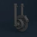 Industrial Equipment Brake Disc With Twin Black Brackets And Metal Mechanical Components