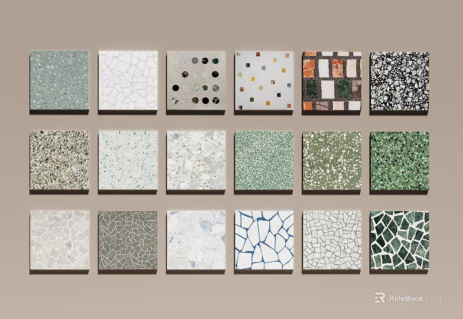 Stylish Wall Panels With Diverse Textures And Colorful Patterns For Interior Decor 3d model