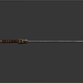 Ornate Fantasy Sword With Blue Blade Red Wrapped Hilt And Sharp Edge