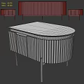 Sleek Black Ribbed Furniture With Gold Accents Including Round Coffee Table And Cabinet
