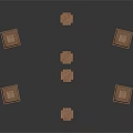 Multiple Classical Brown Architectural Columns With Base And Capital Details