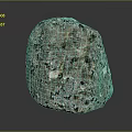 Natural Raw Stone With Green Gray Natural Texture And Unique Surface Pattern 3d model