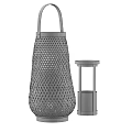 Modern Black Perforated Design Table Lamps With Cylindrical Transparent Center Piece 3d model