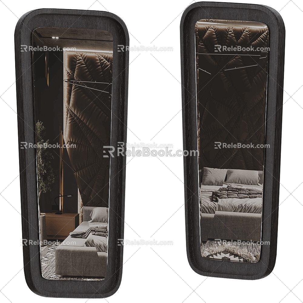 sandcastle black frame square floor mirror 18 3d model