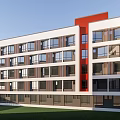 Modern School Simple School 3d model