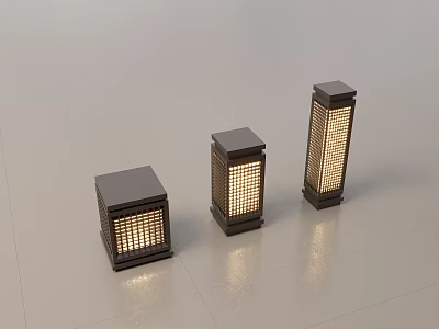Modern Chinese Landscape Lamp Lawn Lamp Garden Lamp Outdoor Lamp Combination 3d model