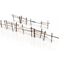 Wooden Fence Scene Components For Miniature Model Decoration And Craft Projects