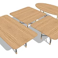 Simple Style Wooden Dining Tables With Woven Tabletop And Gray Accent Legs