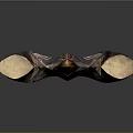 Fantasy Sword Weapon With Golden Accents Blue Blade And Wing Shaped Hilt